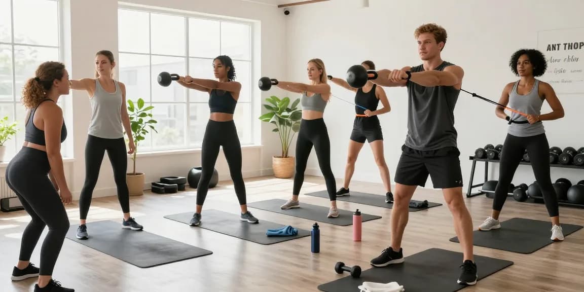 Engaged fitness enthusiasts using Astera Shop products in a modern home gym.