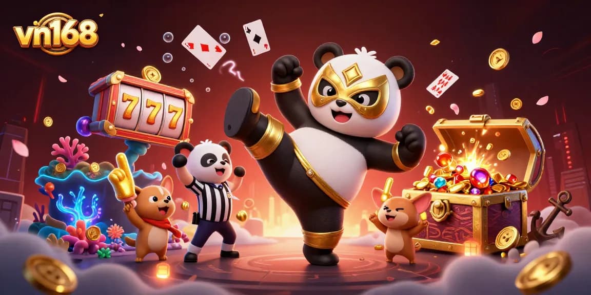 Experience the excitement of vn168 with vibrant casino action and colorful characters.