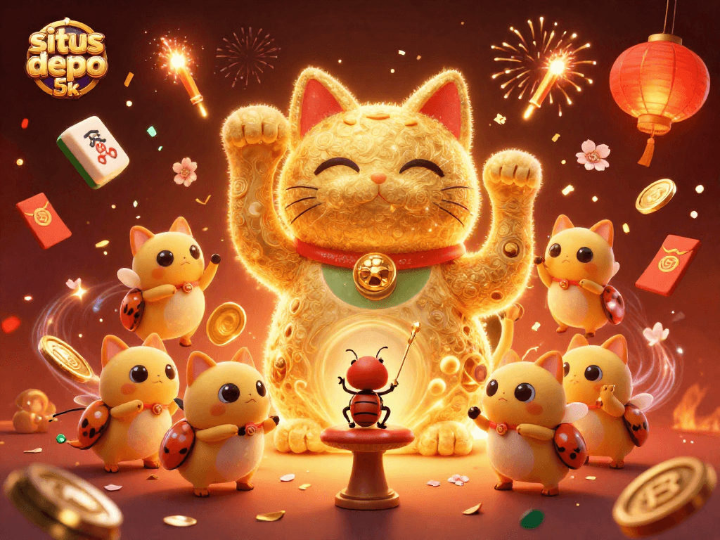Experience the excitement of situs depo 5k in this vibrant, engaging 3D casino scene.