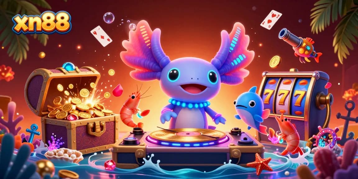 Experience thrilling wins at xn88 with vibrant 3D casino gaming featuring a DJ and lively characters.