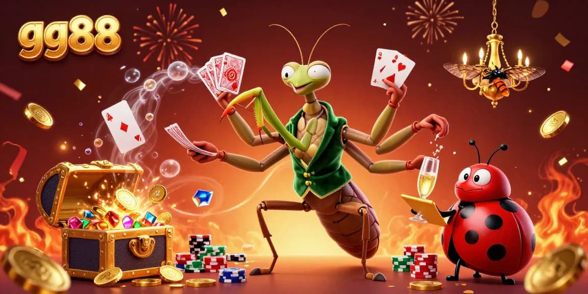 Experience the excitement of gg88 with a vibrant 3D casino illustration showing thrilling gaming action and celebration.