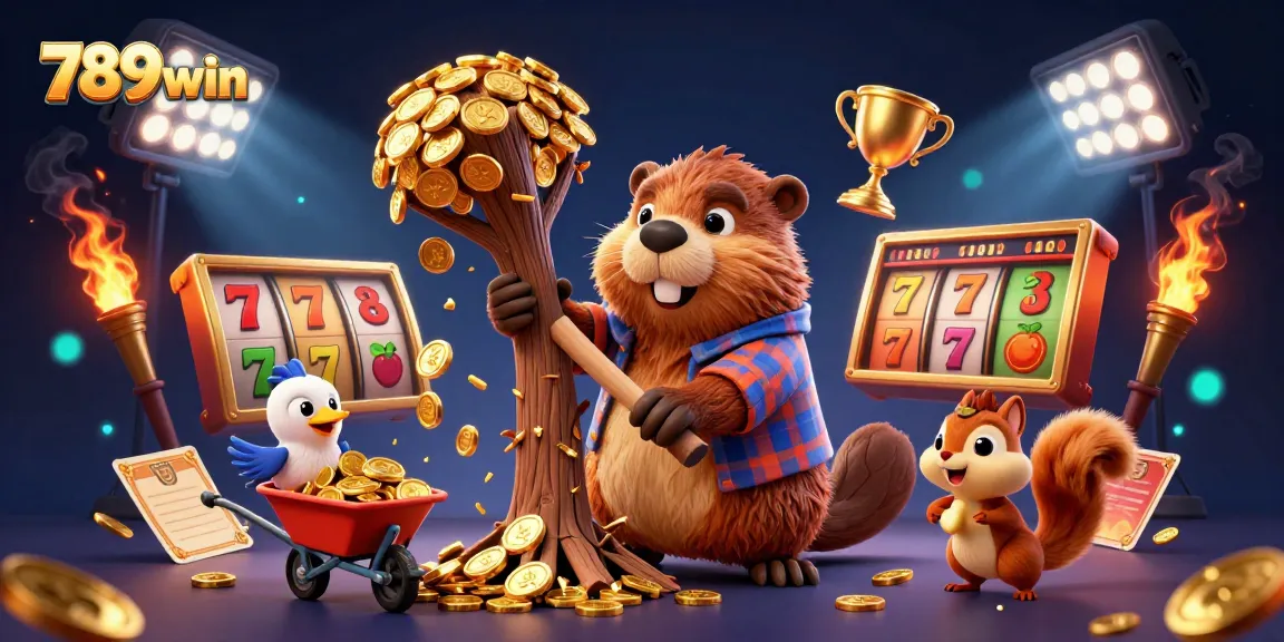 Spin the reels with 789win's exciting casino experience featuring vibrant characters and golden coins.