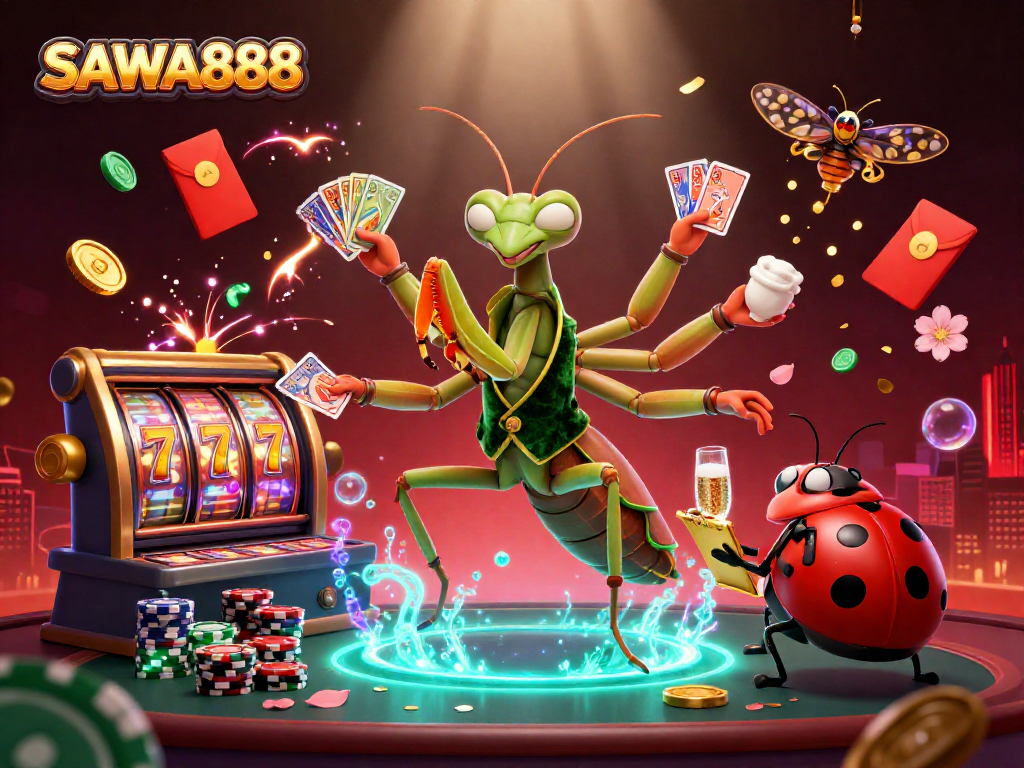 Join the excitement at SAWA888 with vibrant slot reels and a lively casino atmosphere filled with action!
