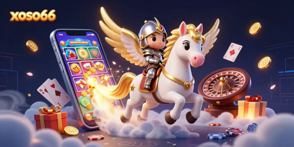 Engage in thrilling gameplay on xoso66 with vibrant visuals showcasing slot games and casino elements.