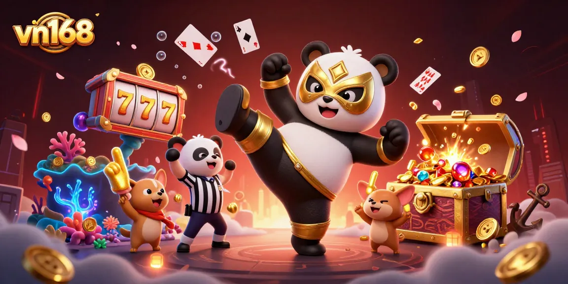 Experience the excitement of vn168 with vibrant casino action and colorful characters.