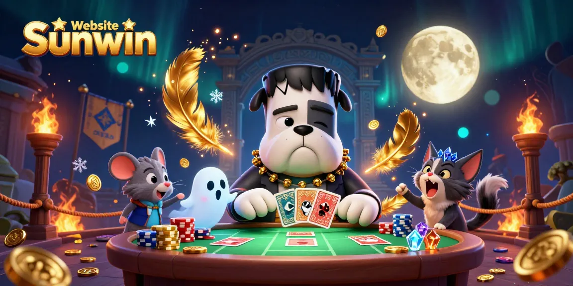 Join the action at Website Sunwin, with a spooky casino scene full of thrilling characters and vibrant gameplay elements.
