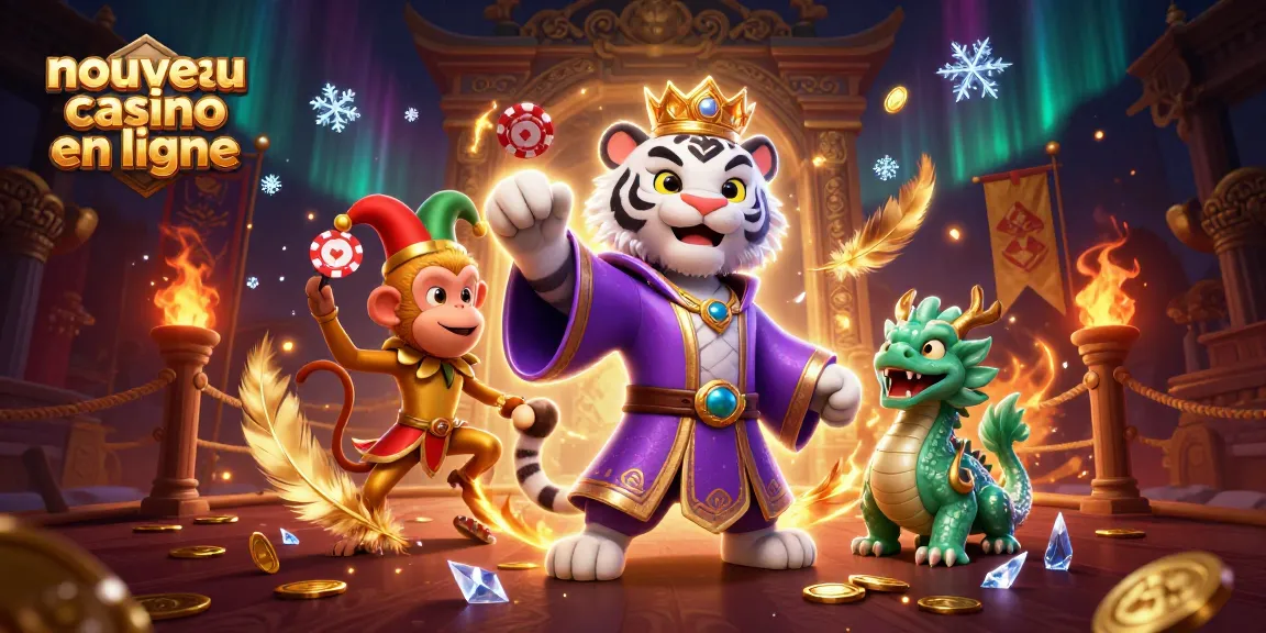 Découvrez les nouvelles tendances dans les casinos en ligne avec un tigre élégant et un singe jongleur.