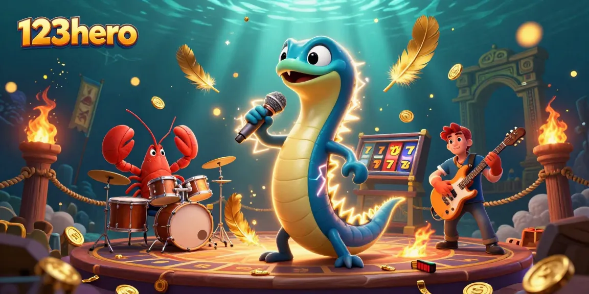 Experience exhilarating gaming action with 123hero at a vibrant underwater casino stage.