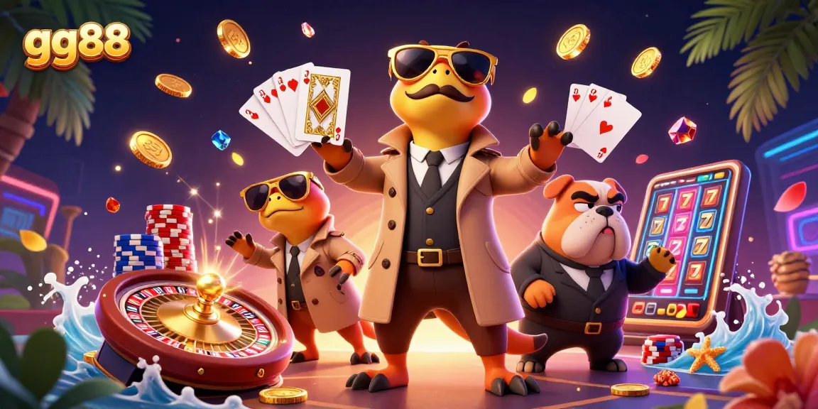 Engage with gg88's thrilling casino experience featuring raptors in disguise and vibrant gambling elements.