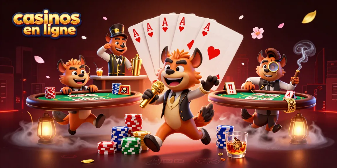 Profitez des casinos en ligne avec une ambiance amusante et divertissante, jeu de poker illustré.