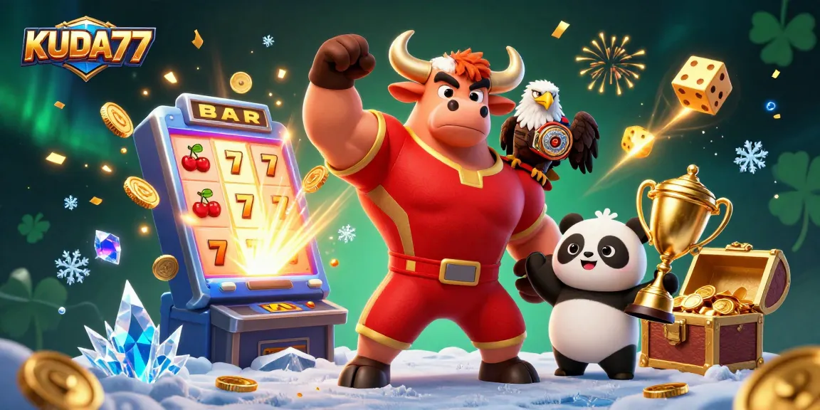 KUDA77 mempromosikan slot online dengan tema menarik dan peluang menang besar dalam gambar penuh warna.
