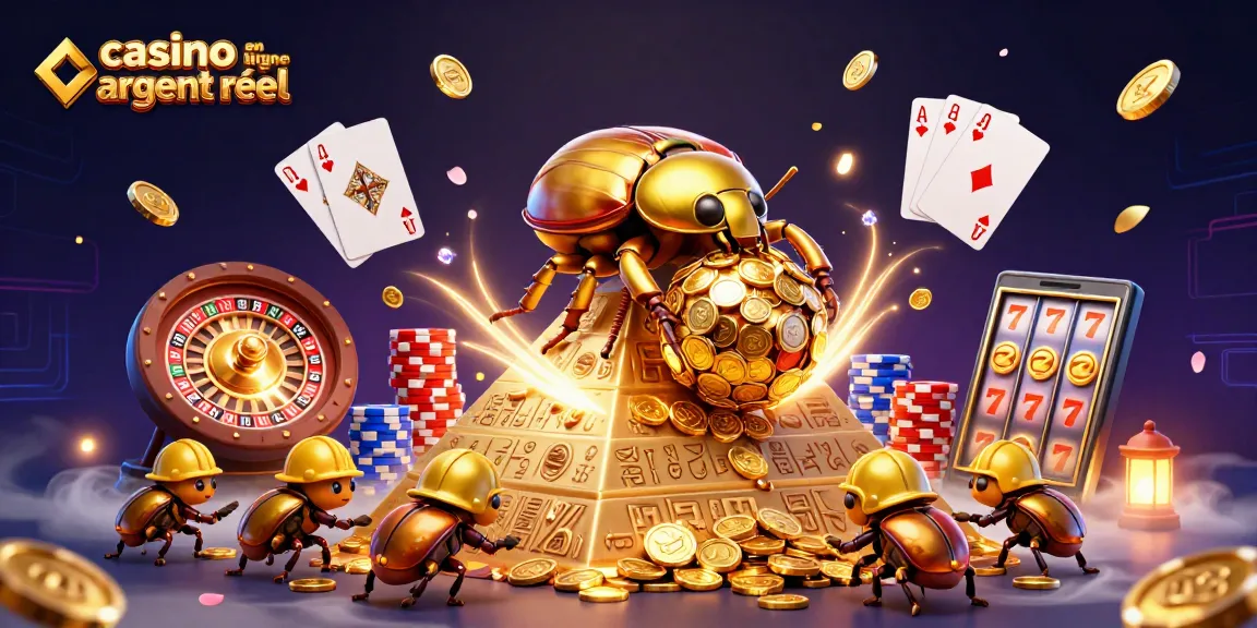 Jouez au casino en ligne argent réel avec des personnages 3D ludiques, des pièces d'or et des symboles de jeu.