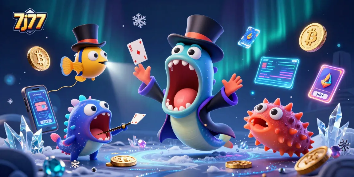 Engage in thrilling gameplay with 7j77's vibrant 3D casino scene featuring magical sea creatures.