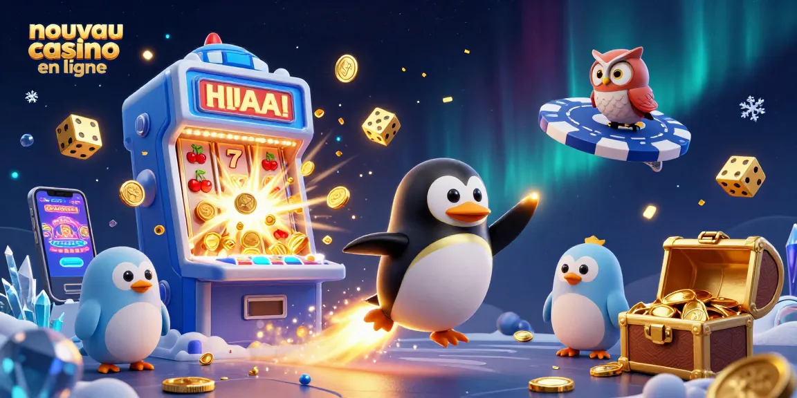 Jouez dans le nouveau casino en ligne avec un pingouin doré et des jackpots scintillants.