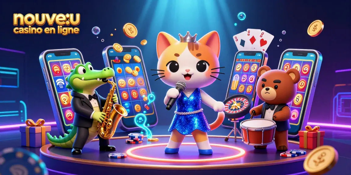 Découvrez le nouveau casino en ligne à travers cette scène animée vibrant d'énergie et de divertissement.