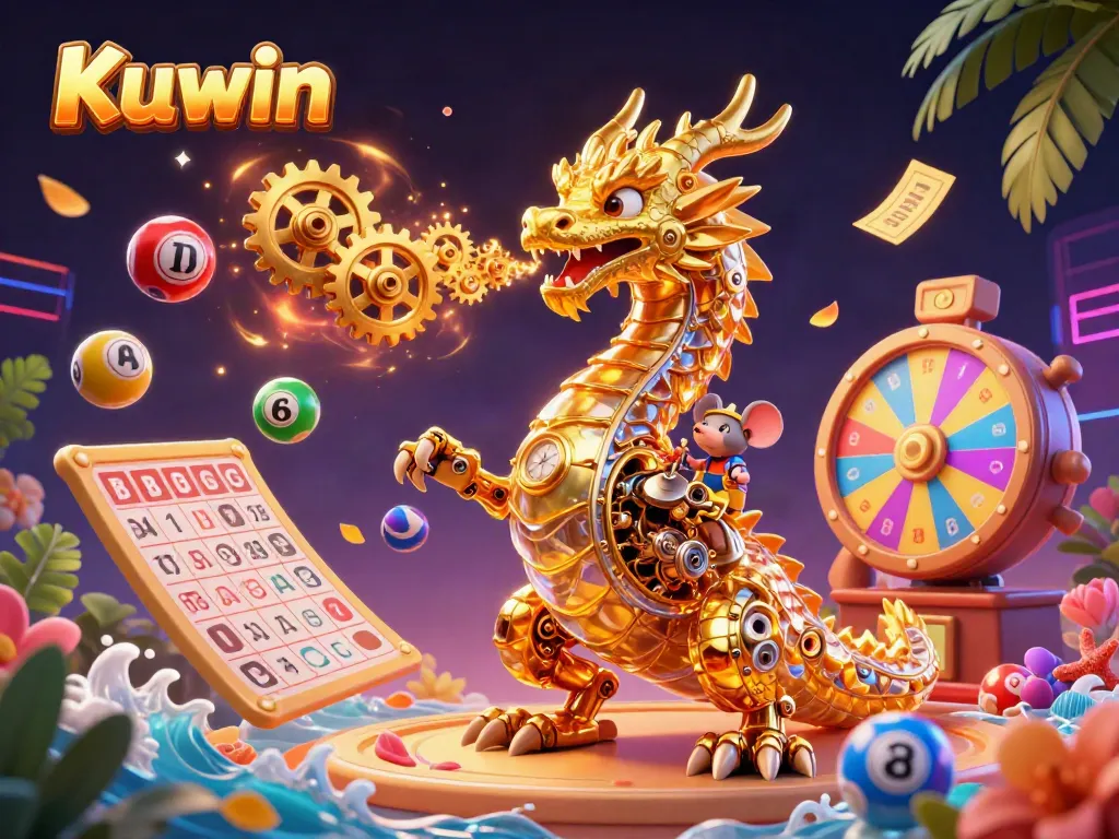 Kuwin illuminates the gaming world with a vibrant dragon and lottery elements, promising excitement and rewards.