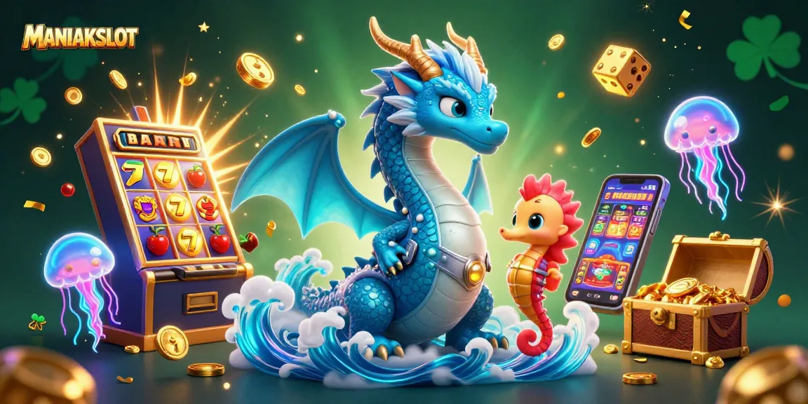Spin to win with MANIAKSLOT's vibrant 3D underwater casino adventure scene!