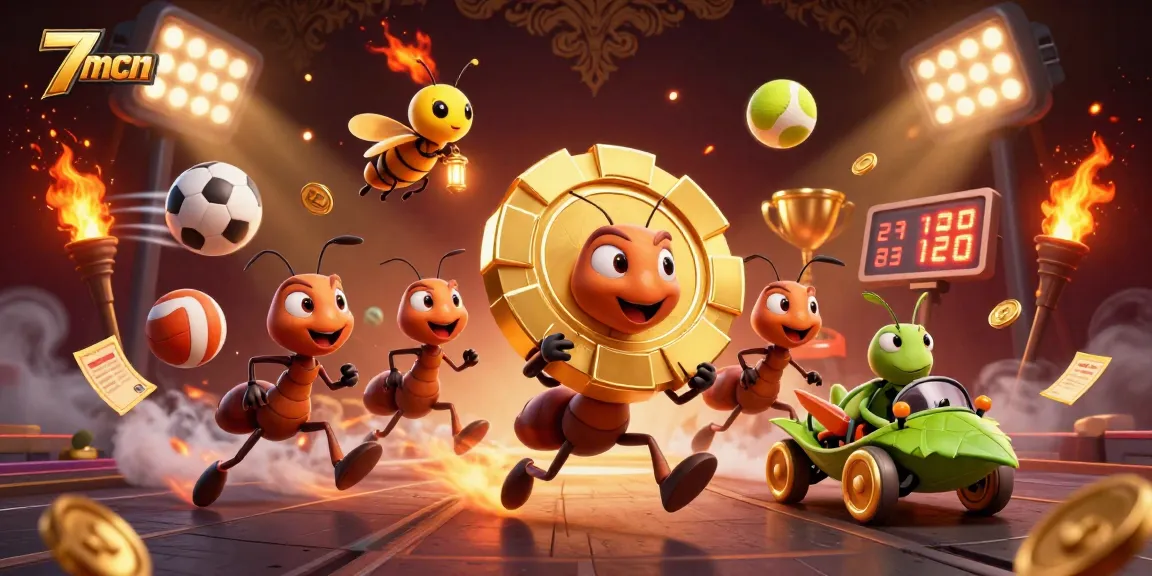 Experience thrilling gambling adventures with 7mcn as ant characters embark on a golden poker heist.
