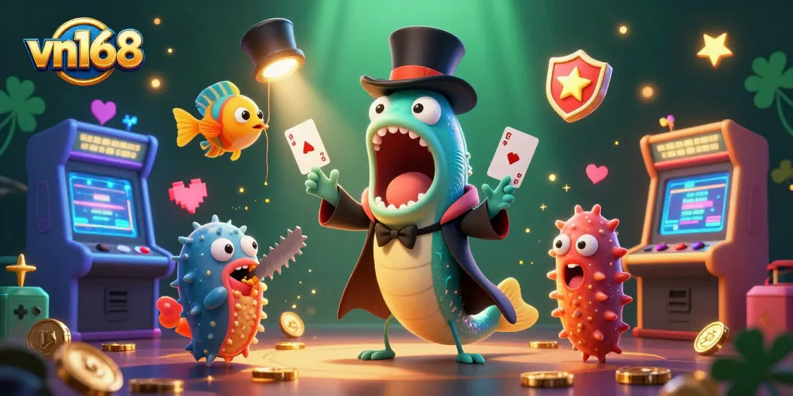 Spin the reels with vn168 as bioluminescent eels perform in an exciting casino environment.