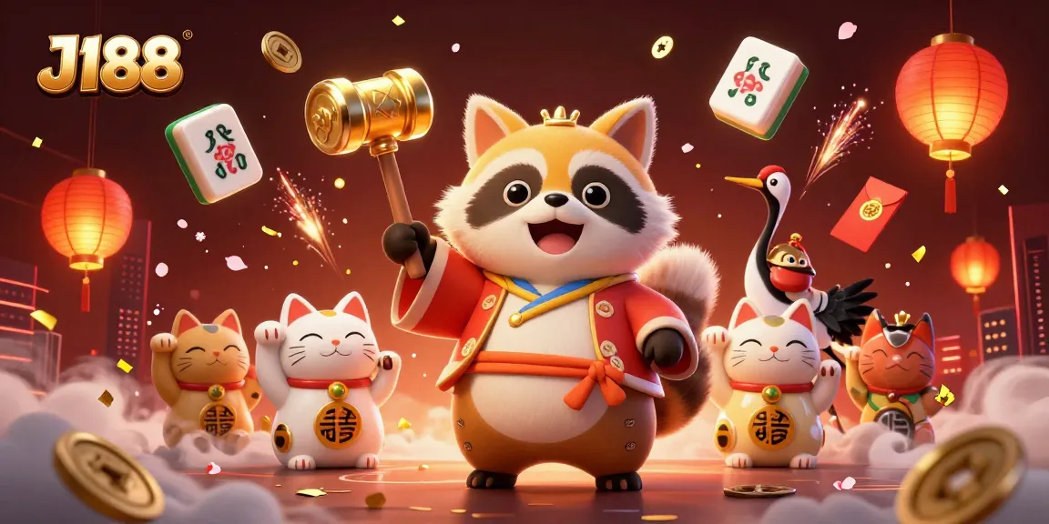 Experience exciting gaming with J188 amidst colorful characters and vibrant casino elements