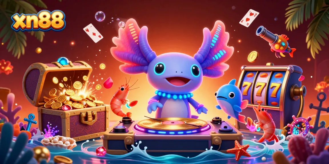 Experience thrilling wins at xn88 with vibrant 3D casino gaming featuring a DJ and lively characters.