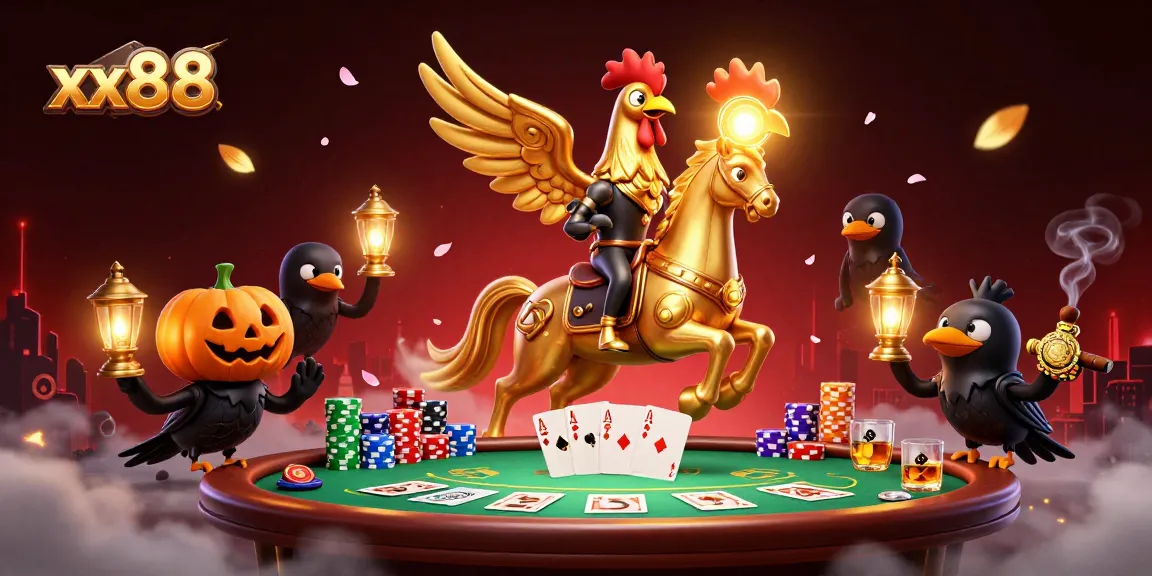 Experience thrilling gameplay at xx88 with a vibrant casino scene featuring unique characters and dynamic elements.