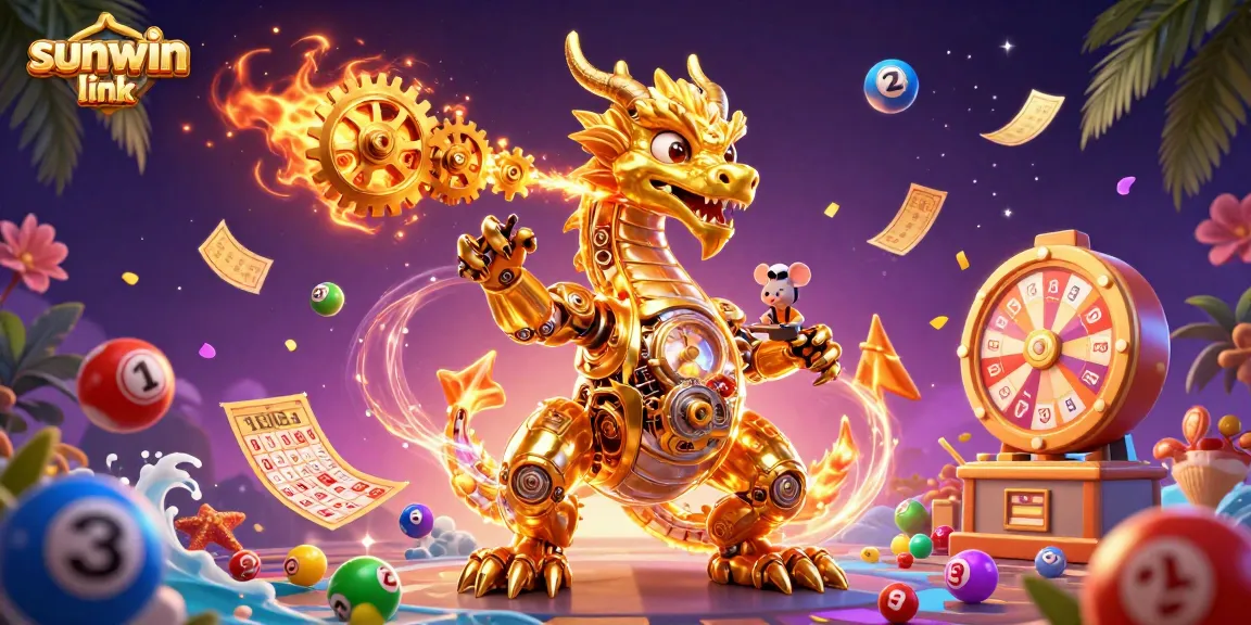 Engage with the vibrant sunwin link casino experience featuring dynamic game elements and a golden dragon.