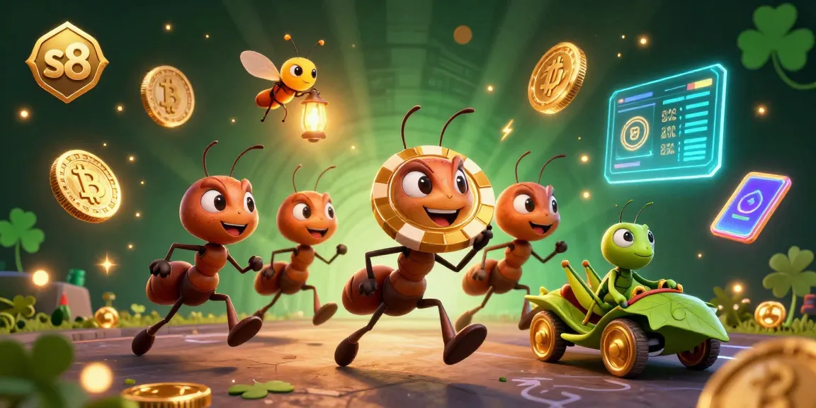 Experience thrilling heists in the S8 casino featuring 3D animated ants with a giant poker chip.