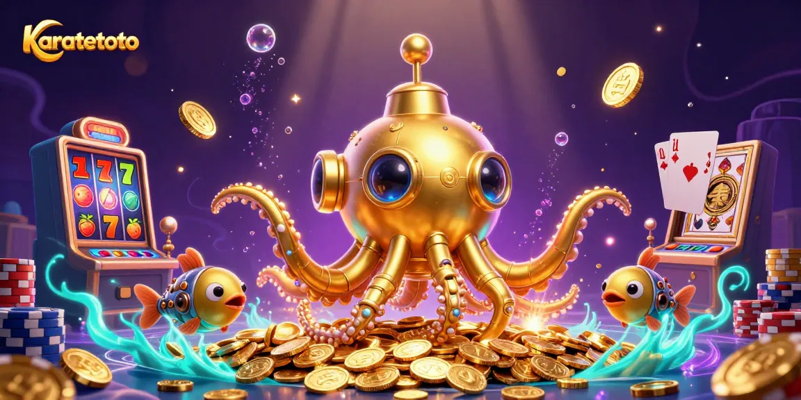 Karatetoto showcases thrilling slot games with vibrant gold coins and engaging characters in a dynamic scene.
