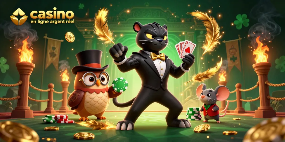 Jouez avec style dans un casino en ligne argent réel, avec une illustration 3D captivante.