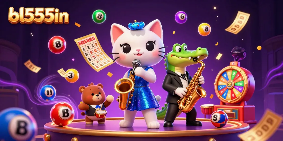 Win big with exciting games at bl555in, featuring a lively casino scene with vibrant characters.