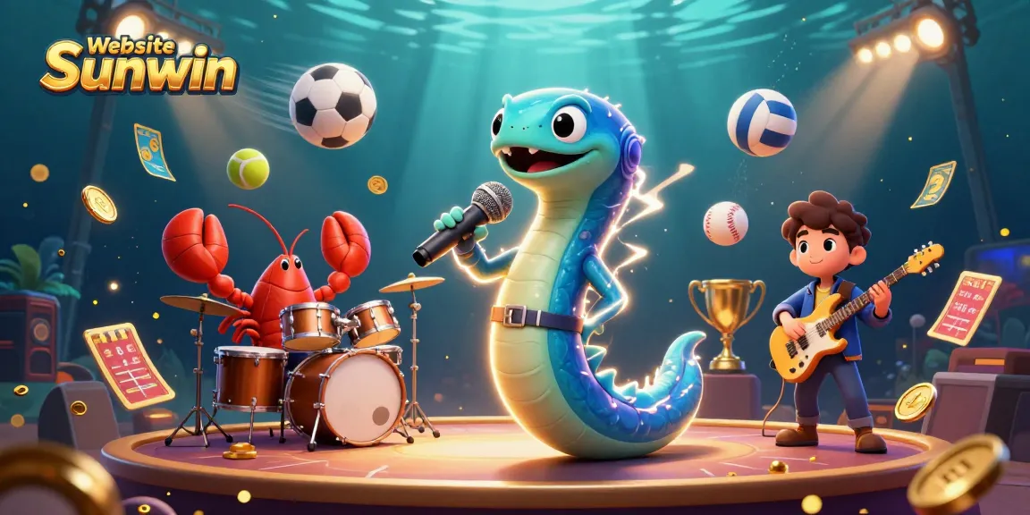 Experience thrilling gameplay at Website Sunwin with an underwater casino stage performance featuring vibrant characters.