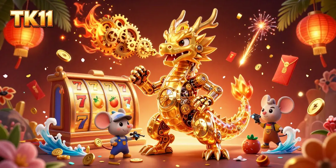 Engage with TK11 for exhilarating online slots and dynamic gambling experiences featuring a golden dragon.