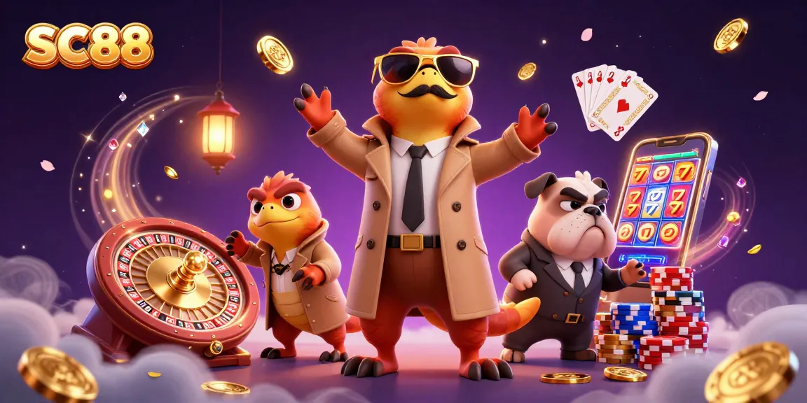 SC88's three raptors in disguise aiming for VIP entry at a vibrant casino scene.