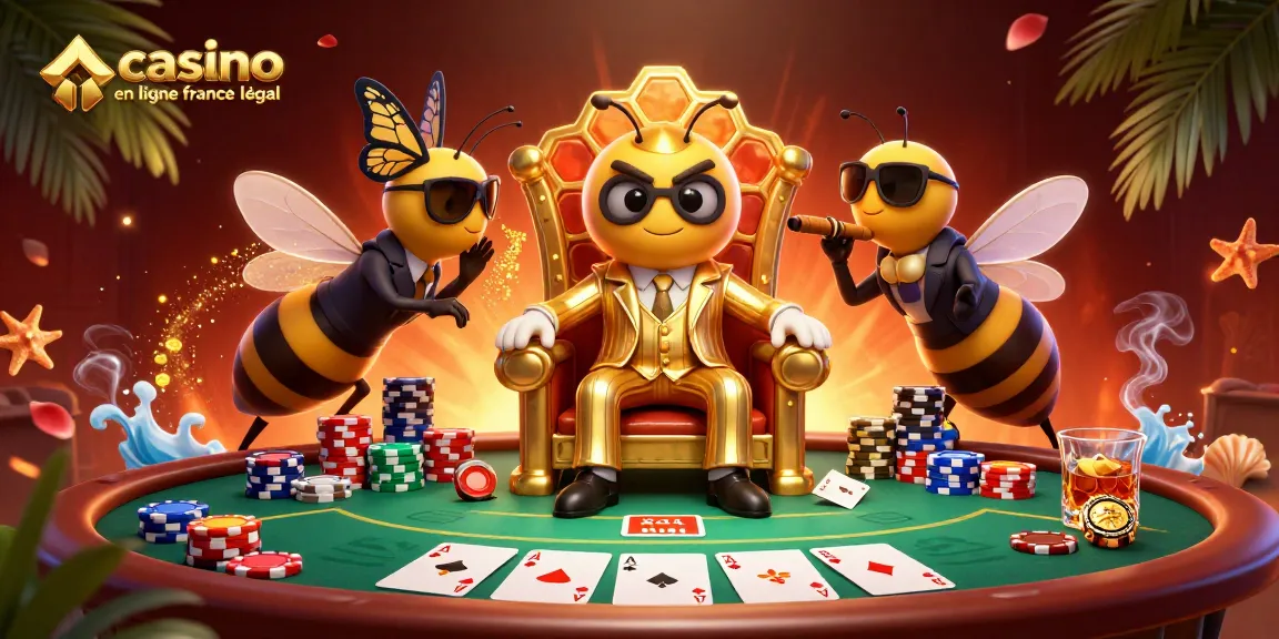 Illustre l'expérience d'un casino en ligne France légal avec un boss et des éléments de jeu.