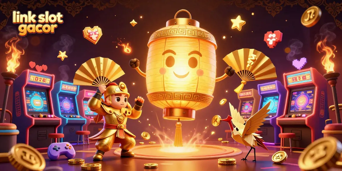 Menangkan peluang dengan link slot gacor di ilustrasi kasino yang megah dan berwarna-warni.
