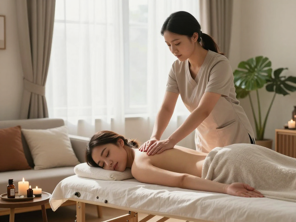 Experience the calm of 용인출장마사지 in a tranquil home setting with professional care.