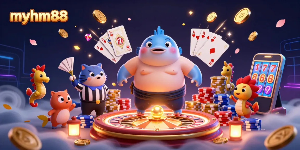 Experience exciting gameplay at myhm88 with thrilling casino elements and vibrant characters in a dynamic scene.