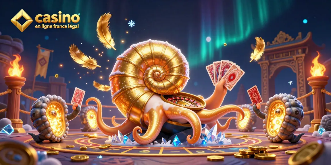 Explorez le casino en ligne légal en France avec une illustration dynamique captivante de jeux et de casino.