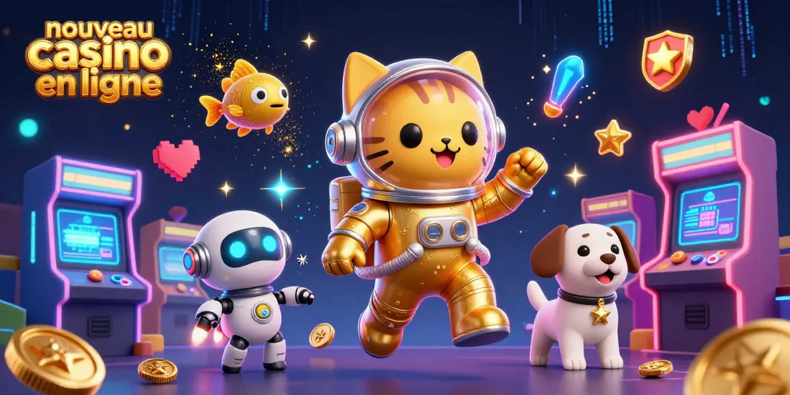 Jouez au nouveau casino en ligne avec un chat astronaute et un chien robot dans un univers ludique.