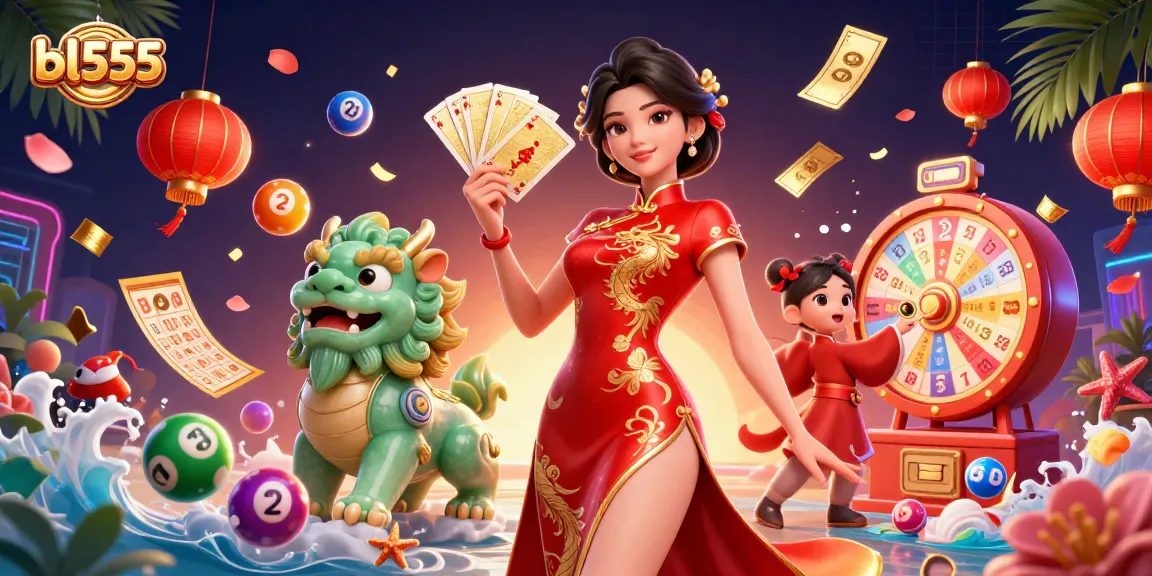 Experience exciting gameplay at bl555 with colorful elements of cards, lottery, and vibrant casino themes.