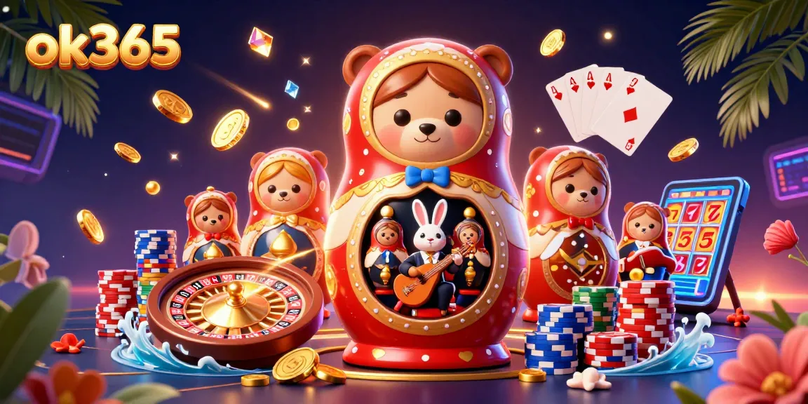 Spin and win with ok365's exciting casino-themed illustration featuring vibrant characters.