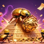 Joacă la casino online cu simboluri fascinante în această ilustrație dinamică 3D plină de energie.