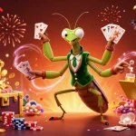 ht368 welcoming gamblers with a vibrant casino scene featuring engaging characters and dynamic gaming elements.
