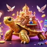 Engage in SC88 with thrilling games illustrated by a golden tortoise, rabbit dealer, and dynamic casino elements.
