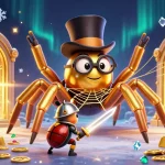 Experience the excitement of lu88 as a golden tarantula weaves magic in a vibrant casino scene