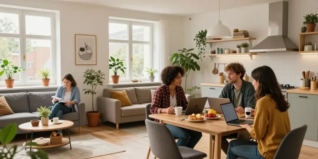 Gemütliches Monteurzimmer in Hannover: perfekte Unterkunft für Monteure und Geschäftsreisende, mit heller Küche und einladendem Ambiente.