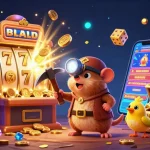 Experience excitement at 33Win com with a vibrant 3D cartoon casino scene showcasing a treasure hunter mole.