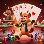 Profitez des casinos en ligne avec une ambiance amusante et divertissante, jeu de poker illustré.