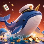 Experience the energy of oktkbd with playful dolphins and a whale in a vibrant casino scene.
